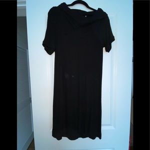 Black soft cow neck dress